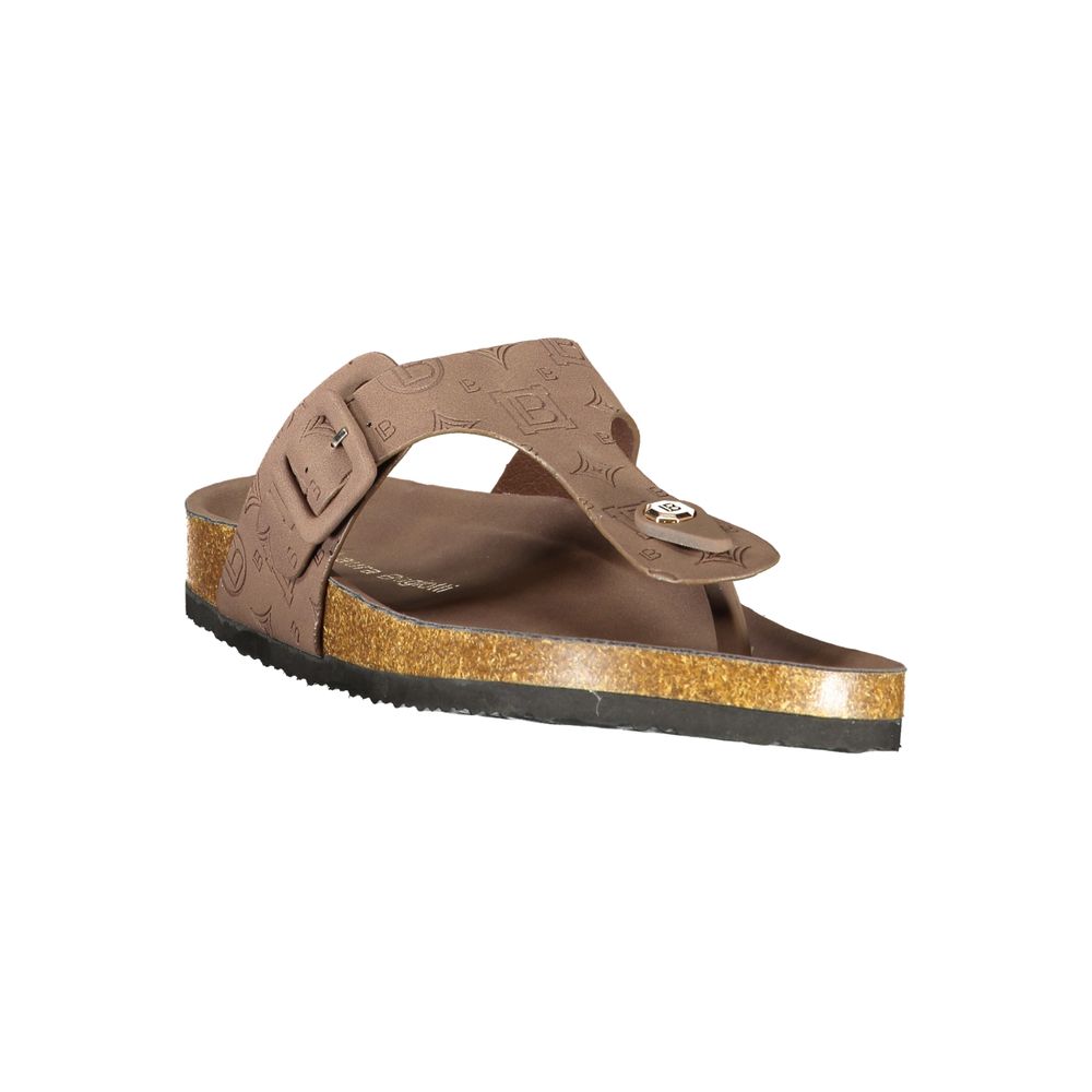 Laura Biagiotti Brown Polyurethane Women's Sandal Laura Biagiotti