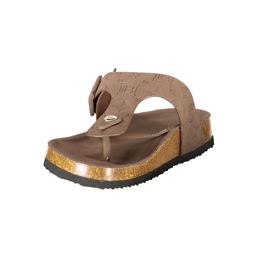 Laura Biagiotti Brown Polyurethane Women's Sandal Laura Biagiotti
