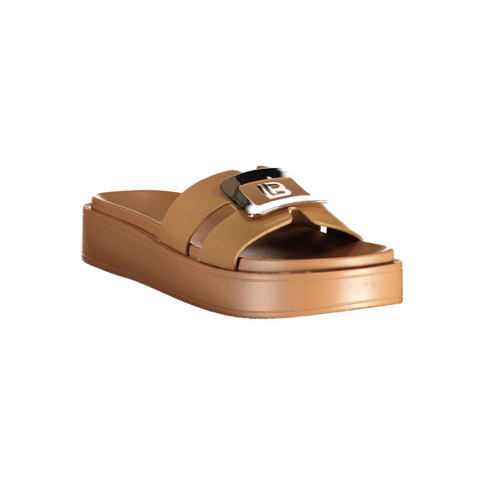 Laura Biagiotti Beige Polyurethane Women's Sandal Laura Biagiotti