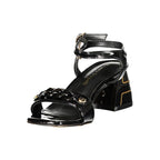Laura Biagiotti Black Polyurethane Women's Sandal Laura Biagiotti