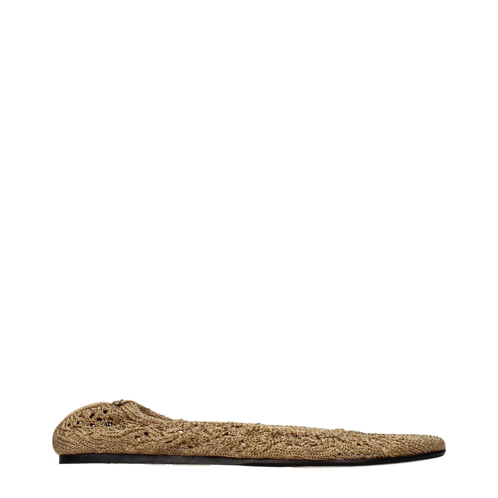 Isabel Marant Gold Fabric Ballet Flats Isabel Marant