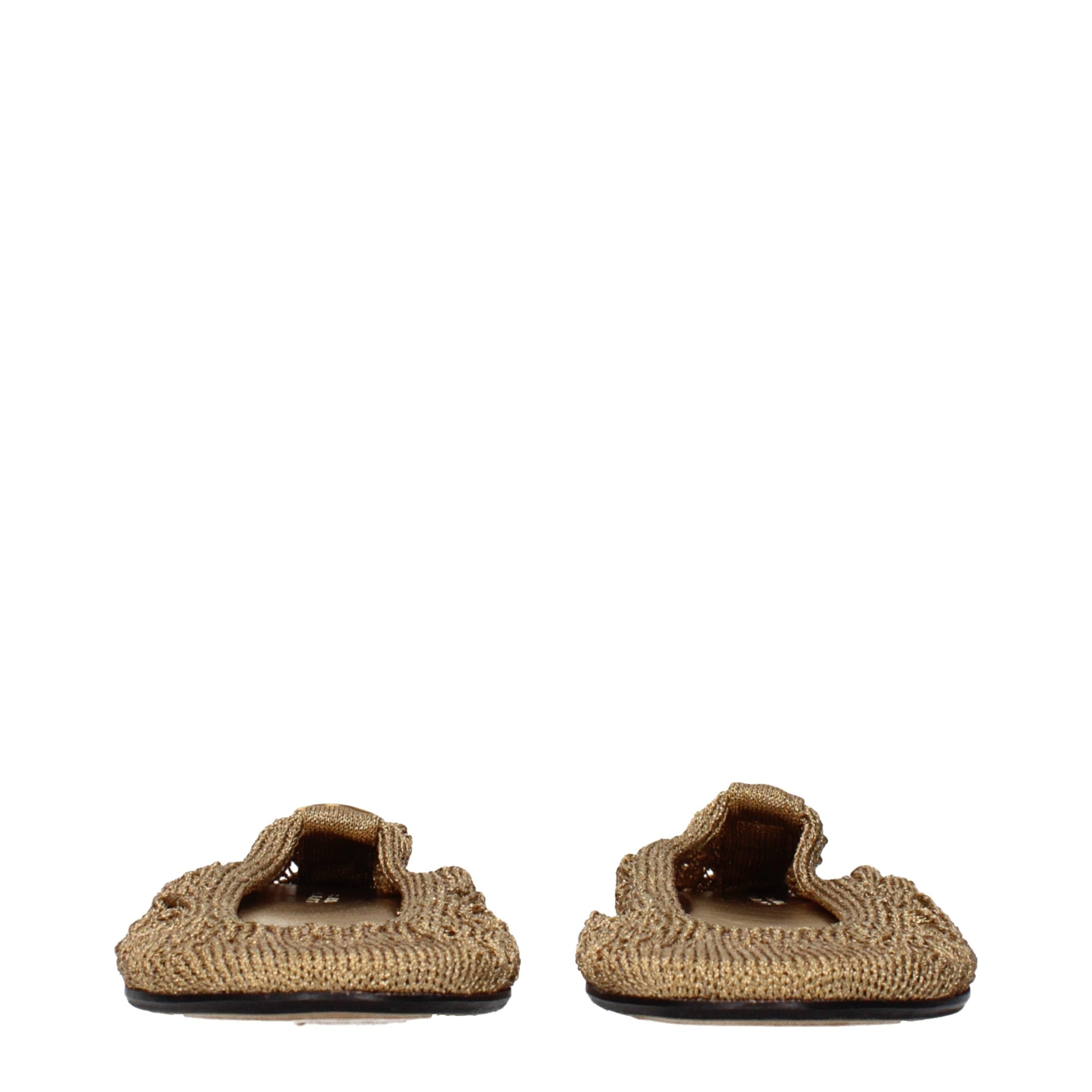 Isabel Marant Gold Fabric Ballet Flats Isabel Marant
