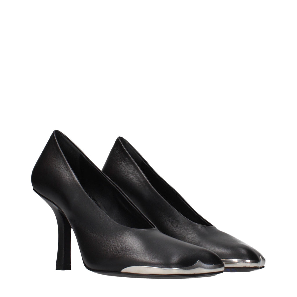Burberry Black Leather High Heel Pumps Burberry