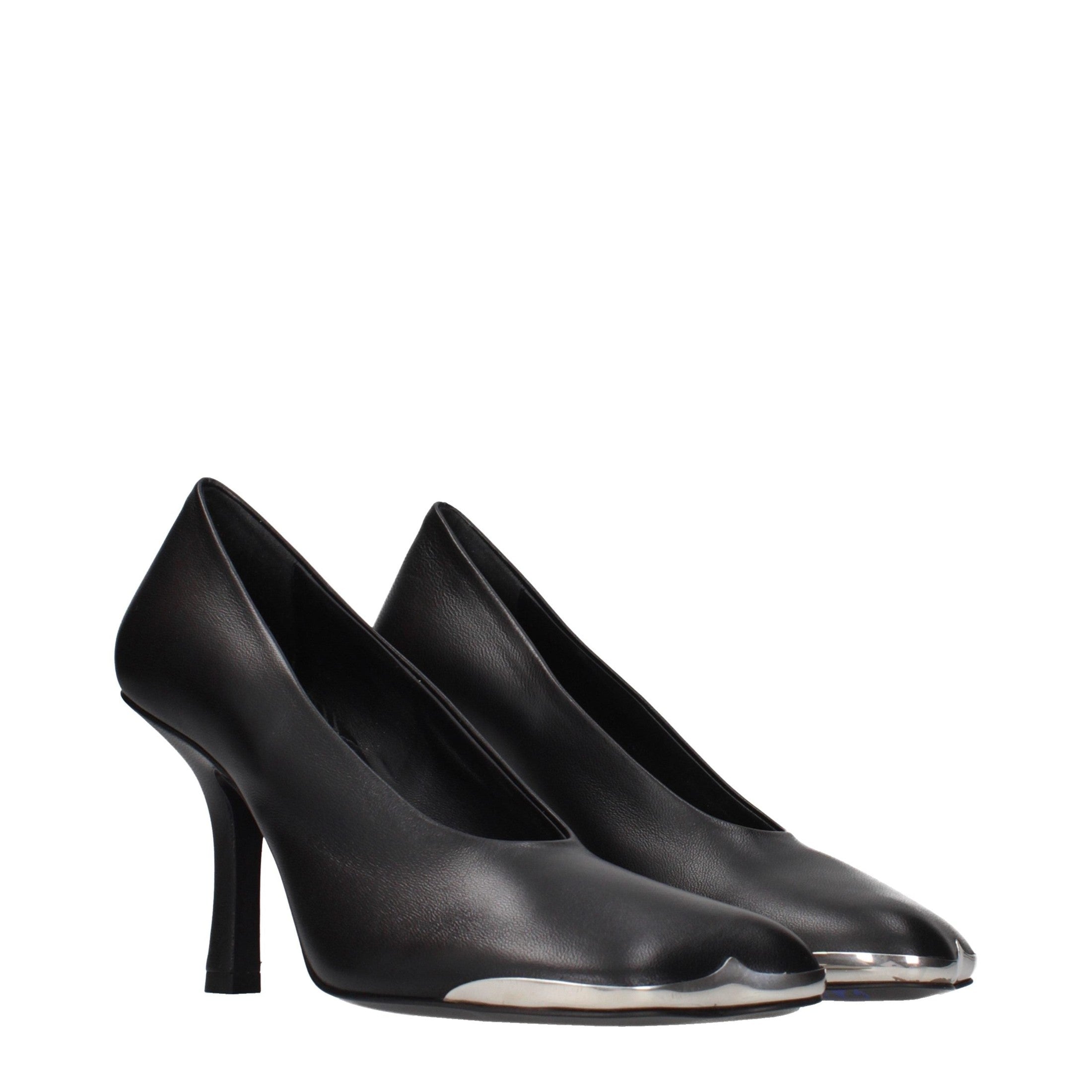 Burberry Black Leather High Heel Pumps Burberry