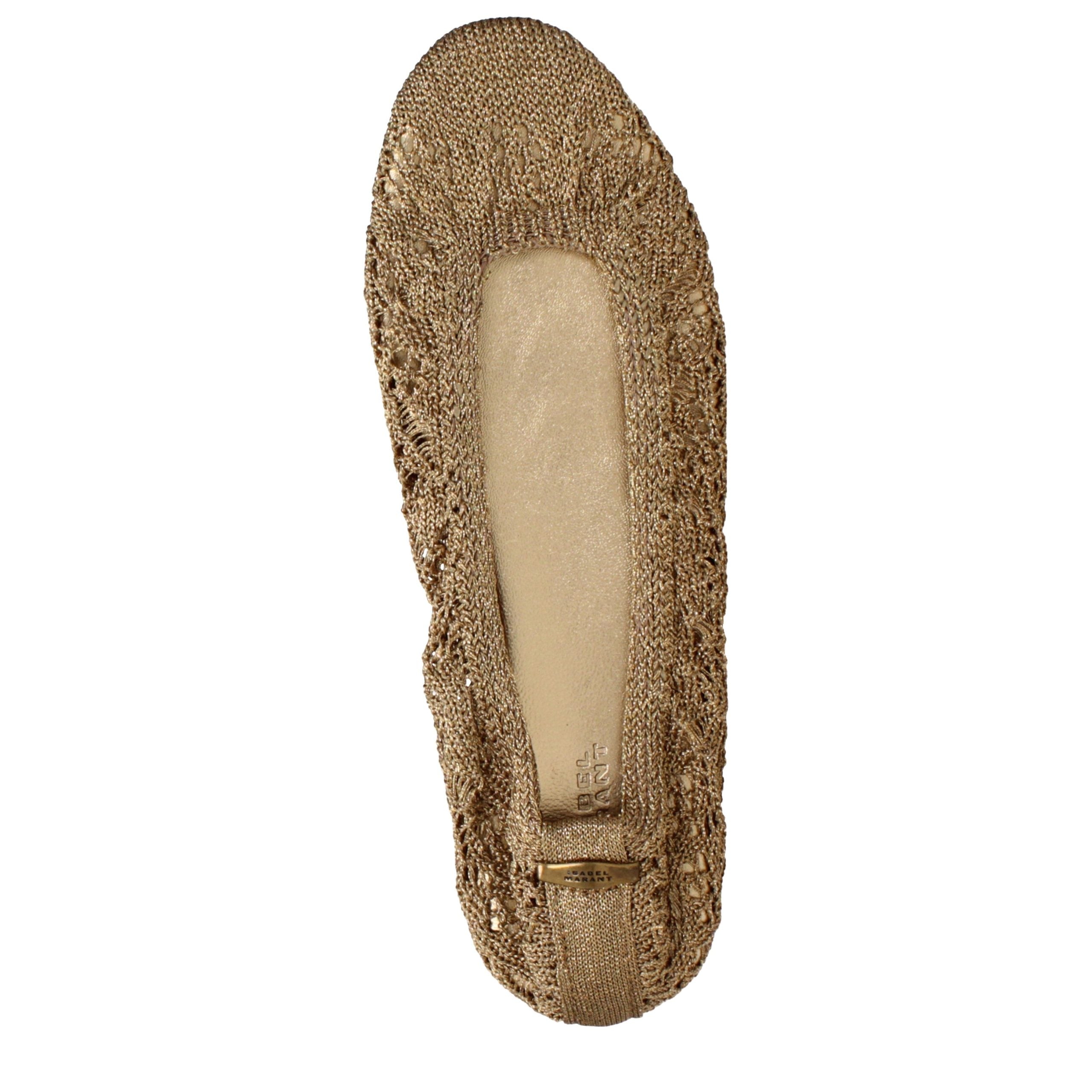 Isabel Marant Gold Fabric Ballet Flats Isabel Marant