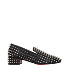 Christian Louboutin Black Leather Slip-On Loafers Christian Louboutin