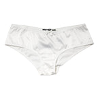 Dolce & Gabbana White Silk Stretch Mid Waist Brief Panty Underwear
