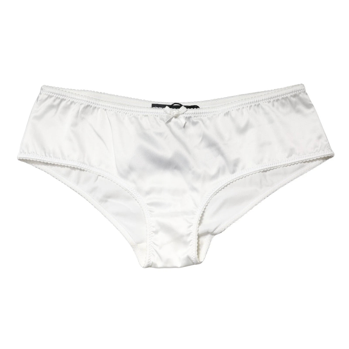 Dolce & Gabbana White Silk Stretch Mid Waist Brief Panty Underwear