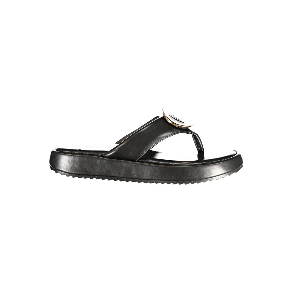 Laura Biagiotti Black Polyurethane Women's Sandal Laura Biagiotti