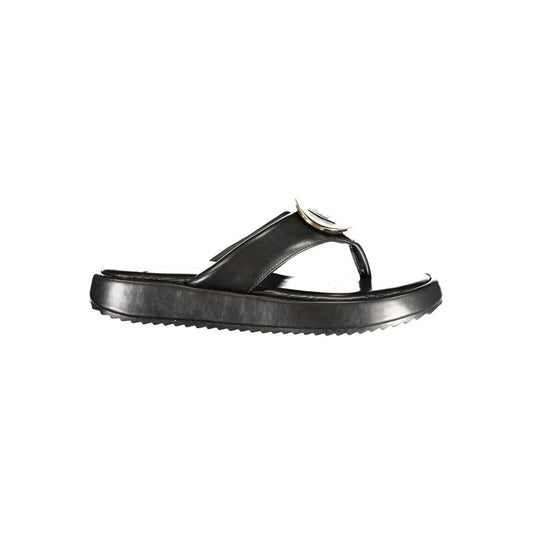Laura Biagiotti Black Polyurethane Women's Sandal Laura Biagiotti