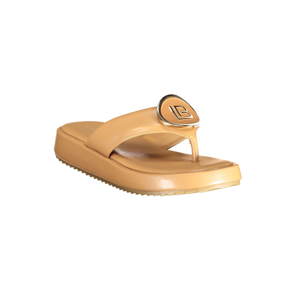Laura Biagiotti Beige Polyurethane Women's Sandal Laura Biagiotti