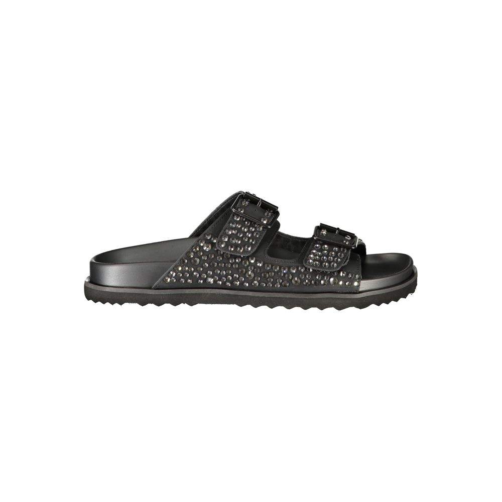 Laura Biagiotti Black Polyurethane Women's Slipper Laura Biagiotti
