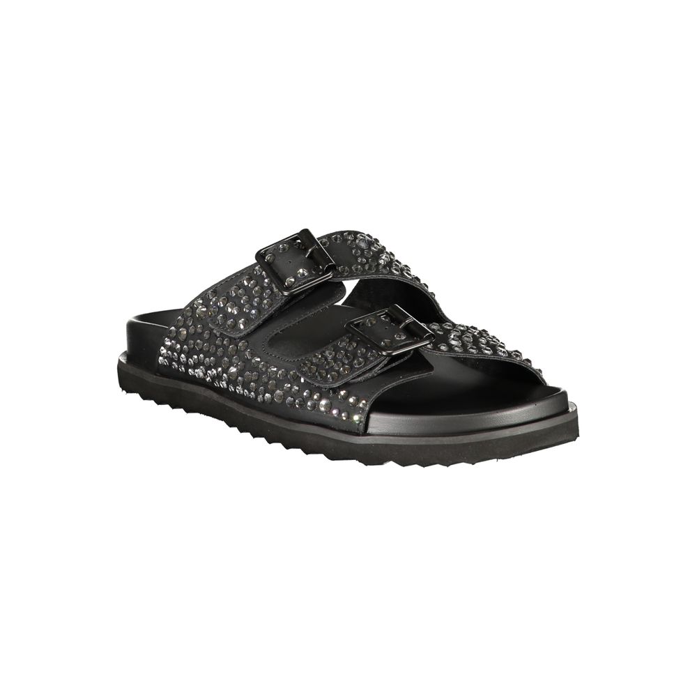 Laura Biagiotti Black Polyurethane Women's Slipper Laura Biagiotti