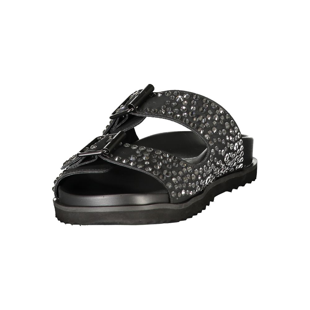 Laura Biagiotti Black Polyurethane Women's Slipper Laura Biagiotti