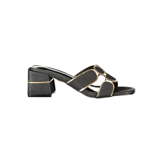 Laura Biagiotti Black Polyurethane Women's Sandal Laura Biagiotti