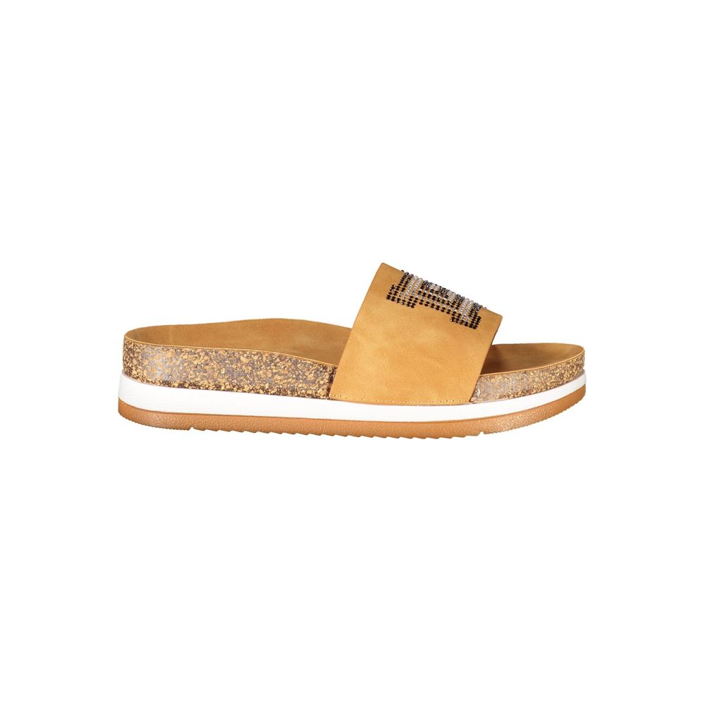 Laura Biagiotti Brown Polyurethane Women's Slipper Laura Biagiotti