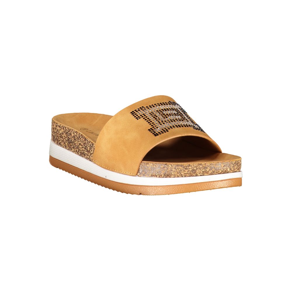 Laura Biagiotti Brown Polyurethane Women's Slipper Laura Biagiotti