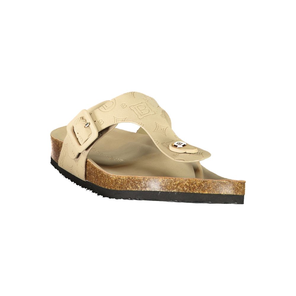 Laura Biagiotti Beige Polyurethane Women's Slipper Laura Biagiotti