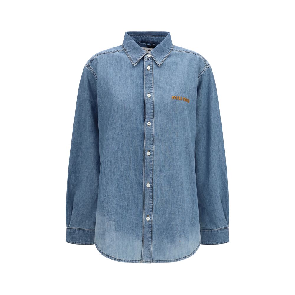 Miu Miu Blue Denim Shirt Miu Miu