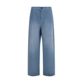 Miu Miu Blue Cotton Casual Pants Miu Miu
