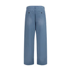 Miu Miu Blue Cotton Casual Pants Miu Miu