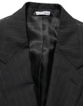 Dolce & Gabbana Black Stripes Wool Single Breasted Blazer Dolce & Gabbana