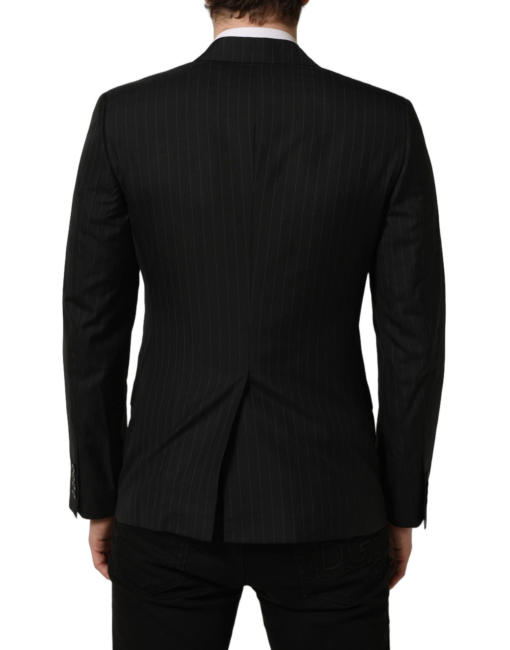 Dolce & Gabbana Black Stripes Wool Single Breasted Blazer Dolce & Gabbana