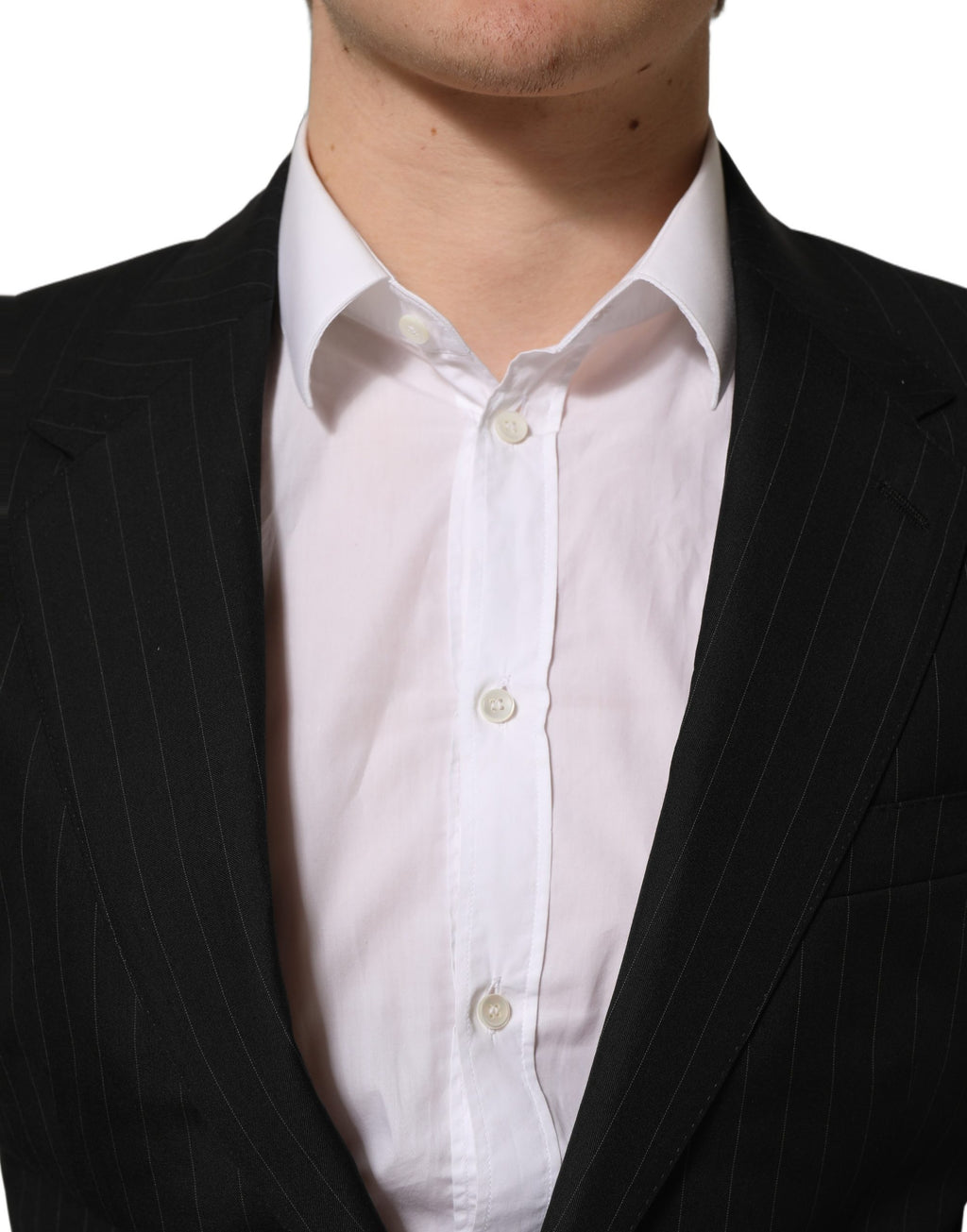 Dolce & Gabbana Black Stripes Wool Single Breasted Blazer Dolce & Gabbana