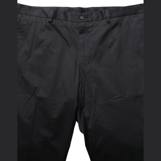 Dolce & Gabbana Black Cotton Tapered Leg Dress Trouser Pants Dolce & Gabbana