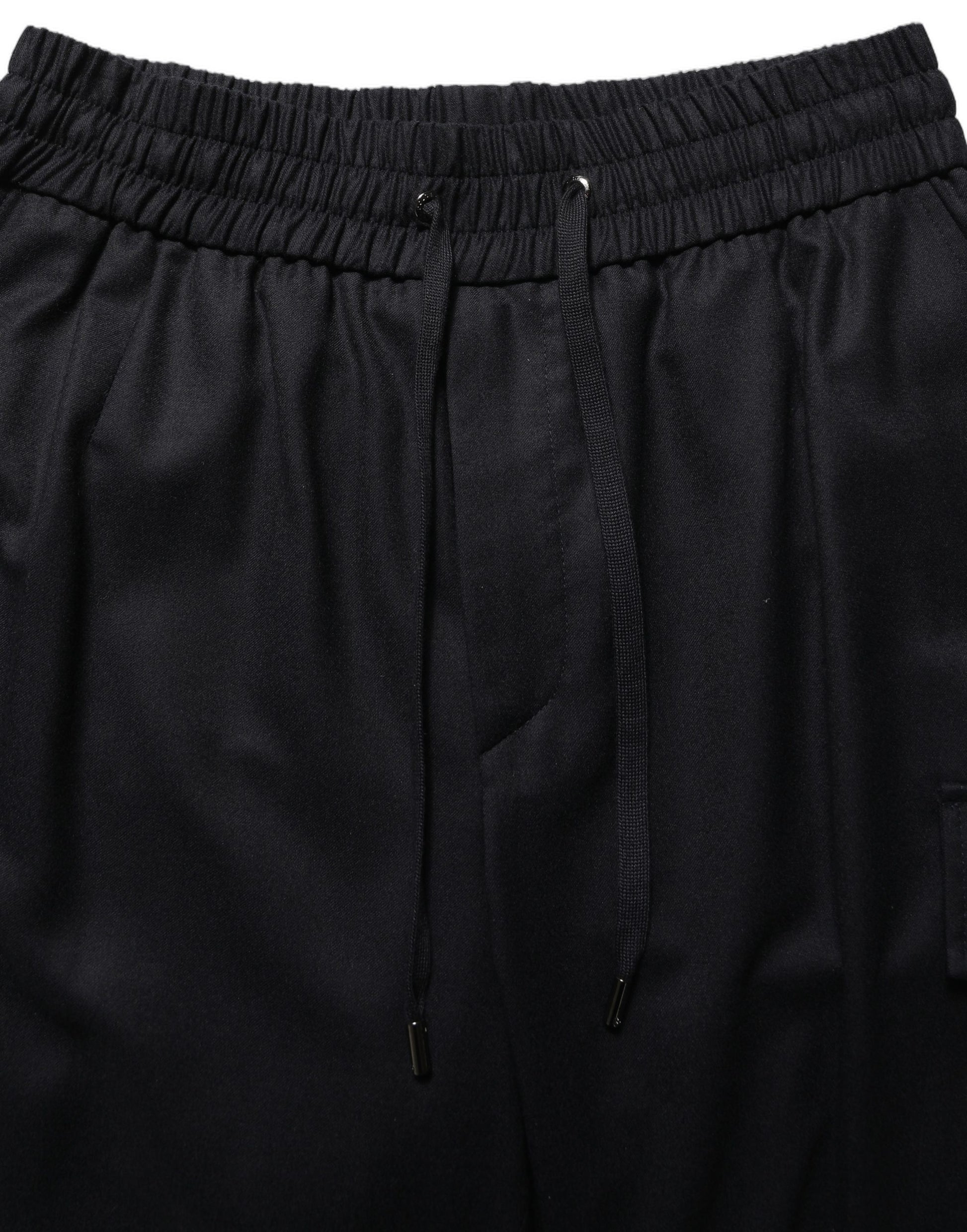 Dolce & Gabbana Black Mid Waist Cargo Jogger Sweatpants Pants Dolce & Gabbana