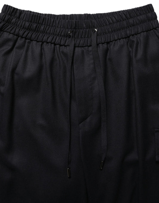 Dolce & Gabbana Black Mid Waist Cargo Jogger Sweatpants Pants Dolce & Gabbana