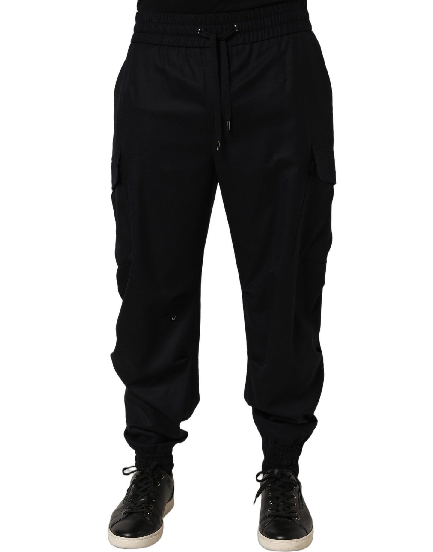 Dolce & Gabbana Black Mid Waist Cargo Jogger Sweatpants Pants Dolce & Gabbana