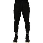 Dolce & Gabbana Black Cotton Mid Waist Jogger Sweatpants Pants Dolce & Gabbana