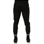 Dolce & Gabbana Black Cotton Mid Waist Jogger Sweatpants Pants Dolce & Gabbana