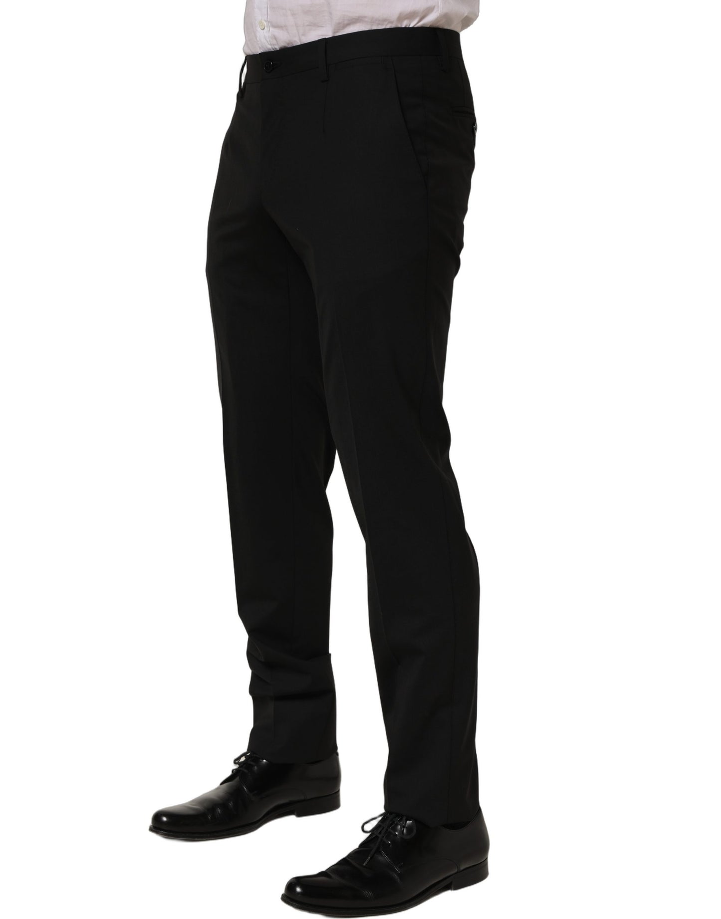 Dolce & Gabbana Black Wool Skinny Leg Dress Men Trouser Pants Dolce & Gabbana