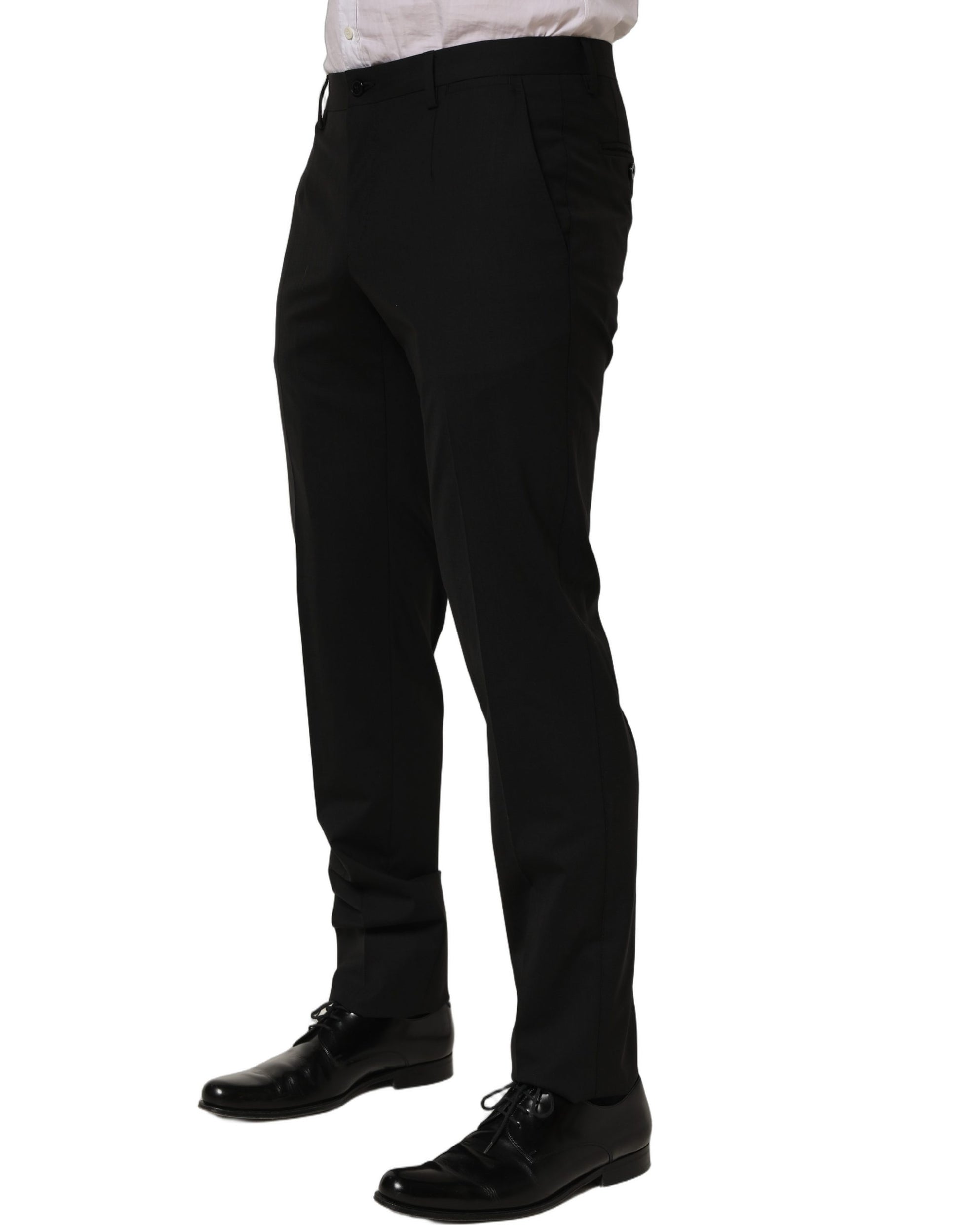 Dolce & Gabbana Black Wool Skinny Leg Dress Men Trouser Pants Dolce & Gabbana