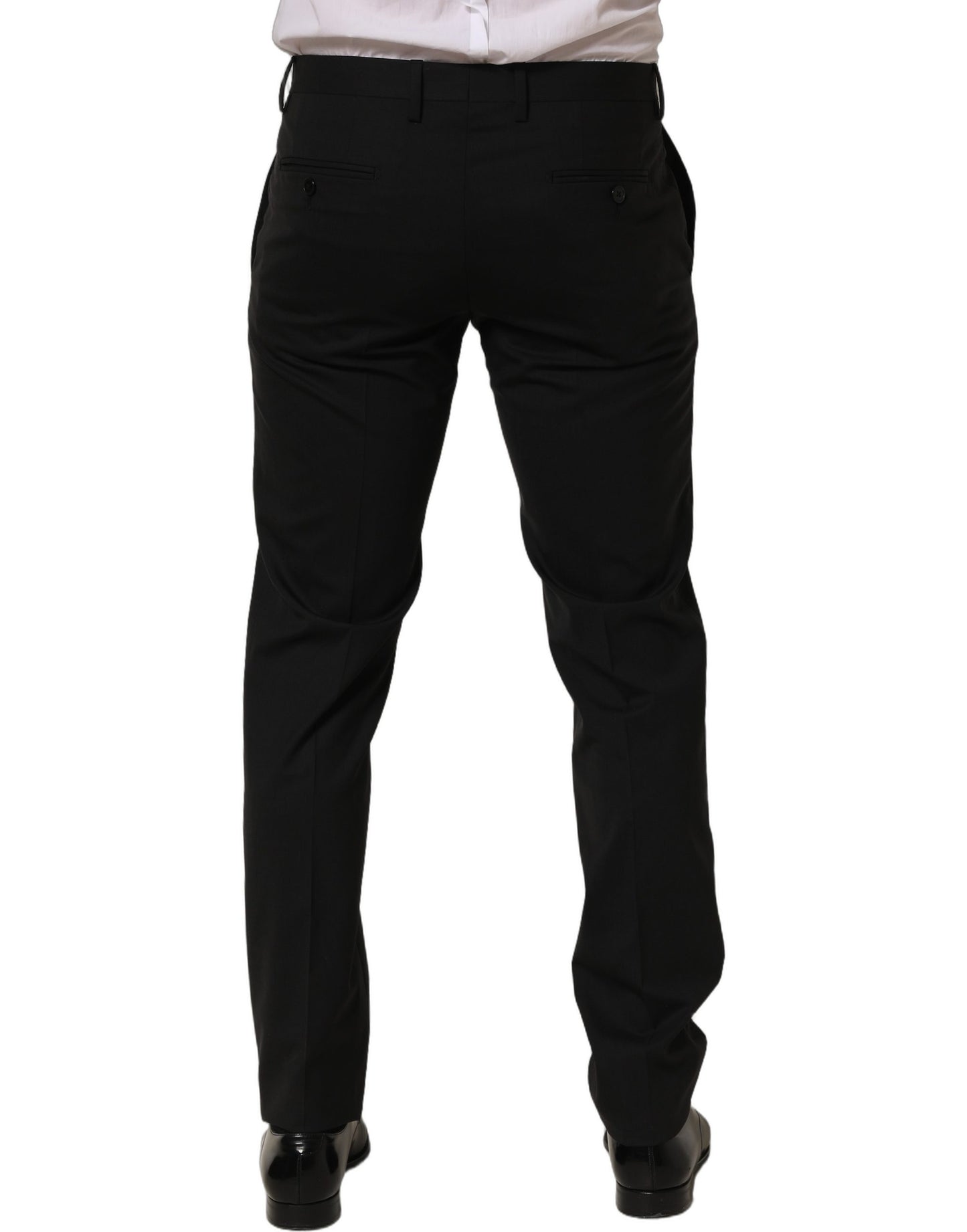 Dolce & Gabbana Black Wool Skinny Leg Dress Men Trouser Pants Dolce & Gabbana