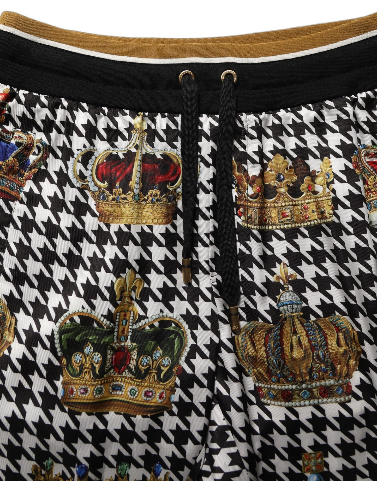 Dolce & Gabbana Multicolor Houndstooth Crown Men Sweatpants Pants Dolce & Gabbana