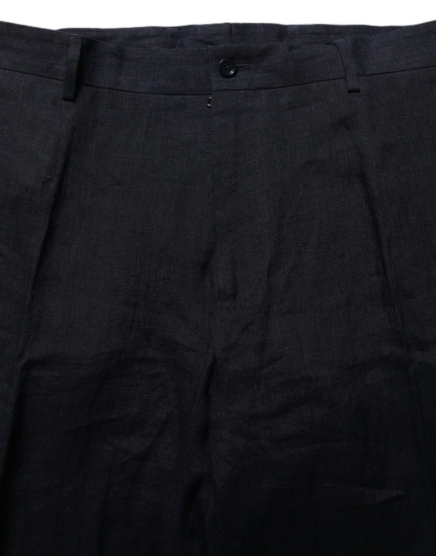 Dolce & Gabbana Black Linen Straight Leg Dress Trouser Pants Dolce & Gabbana