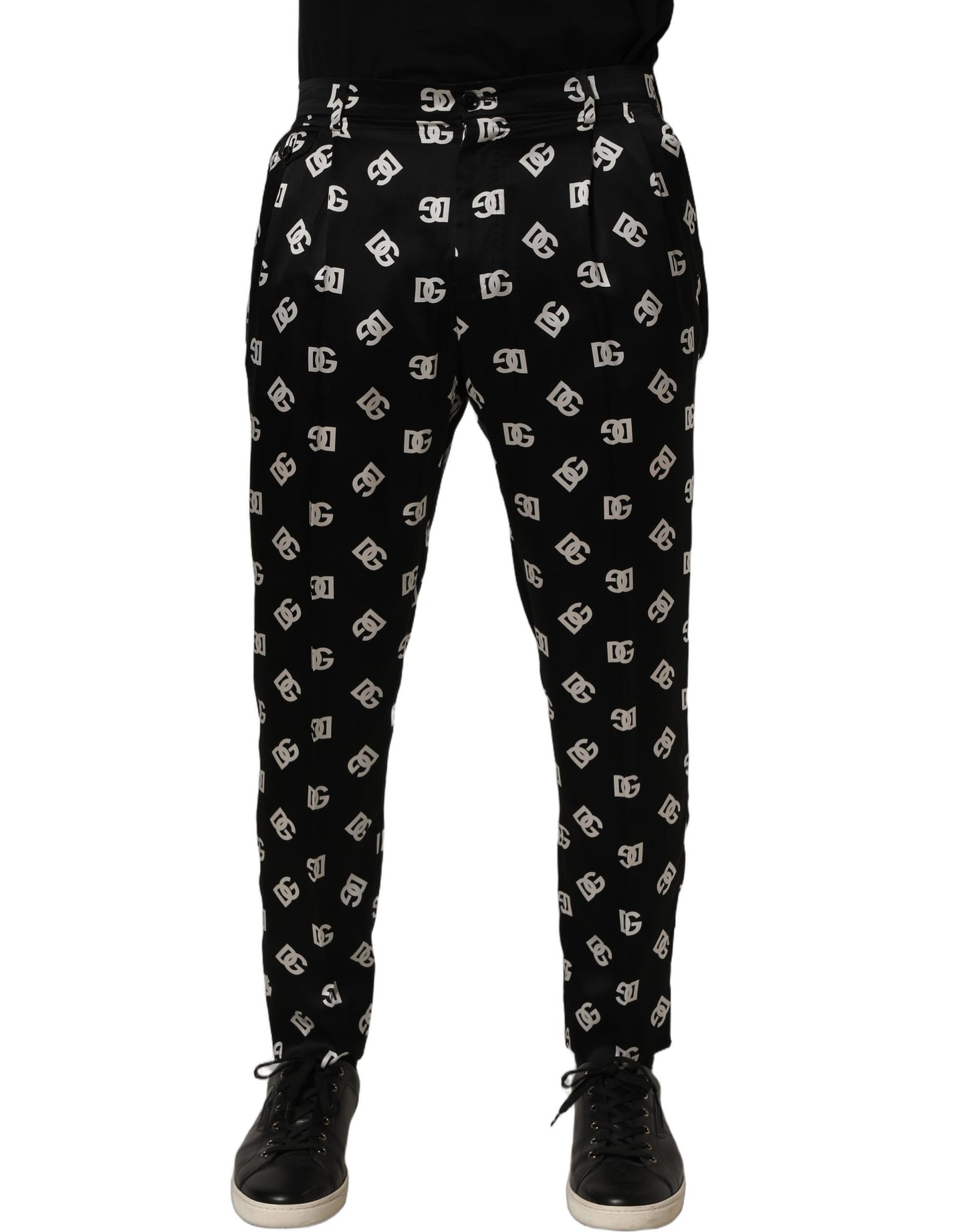 Dolce & Gabbana Black Silk Skinny Leg Dress Men Trouser Pants Dolce & Gabbana