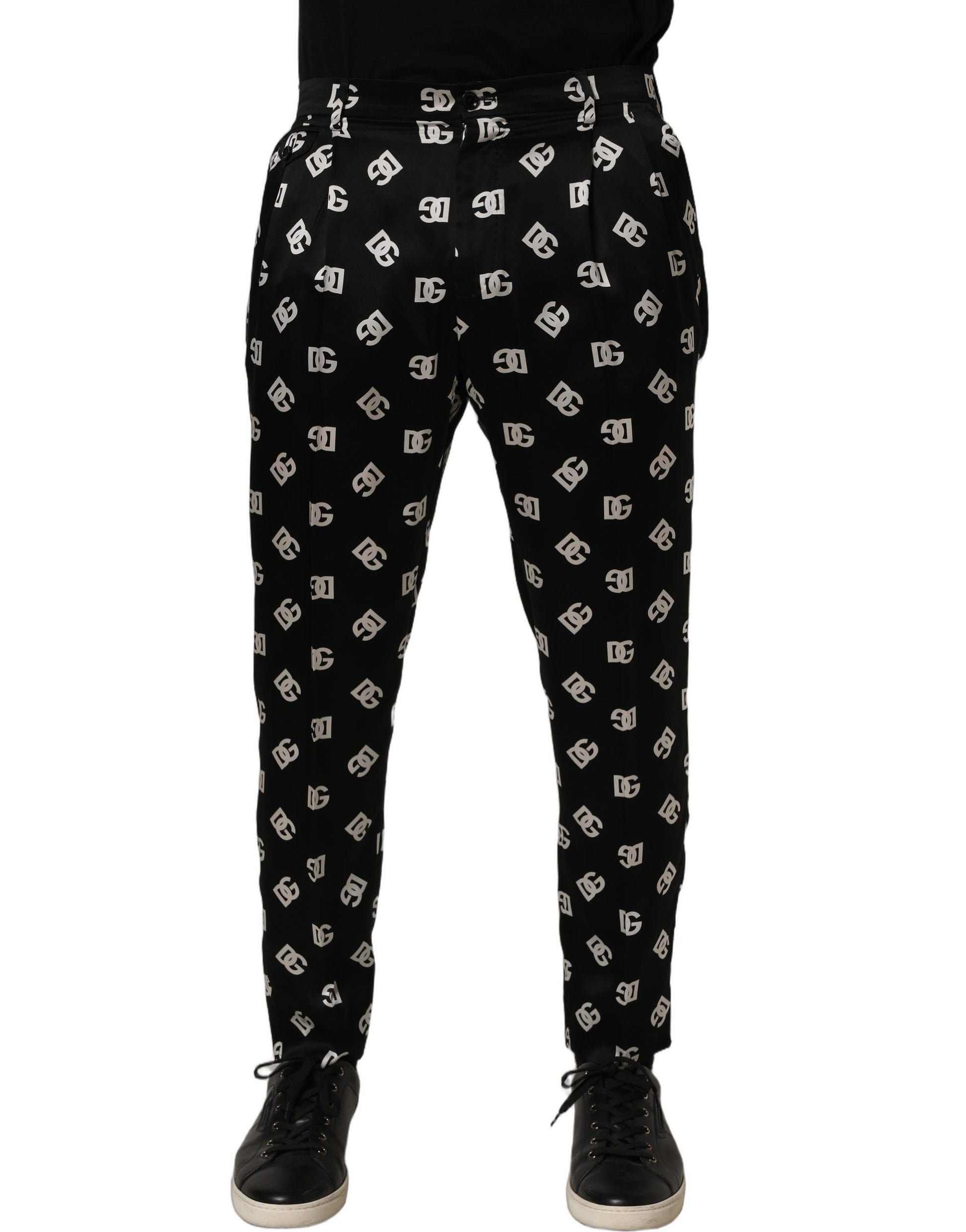 Dolce & Gabbana Black Silk Skinny Leg Dress Men Trouser Pants Dolce & Gabbana