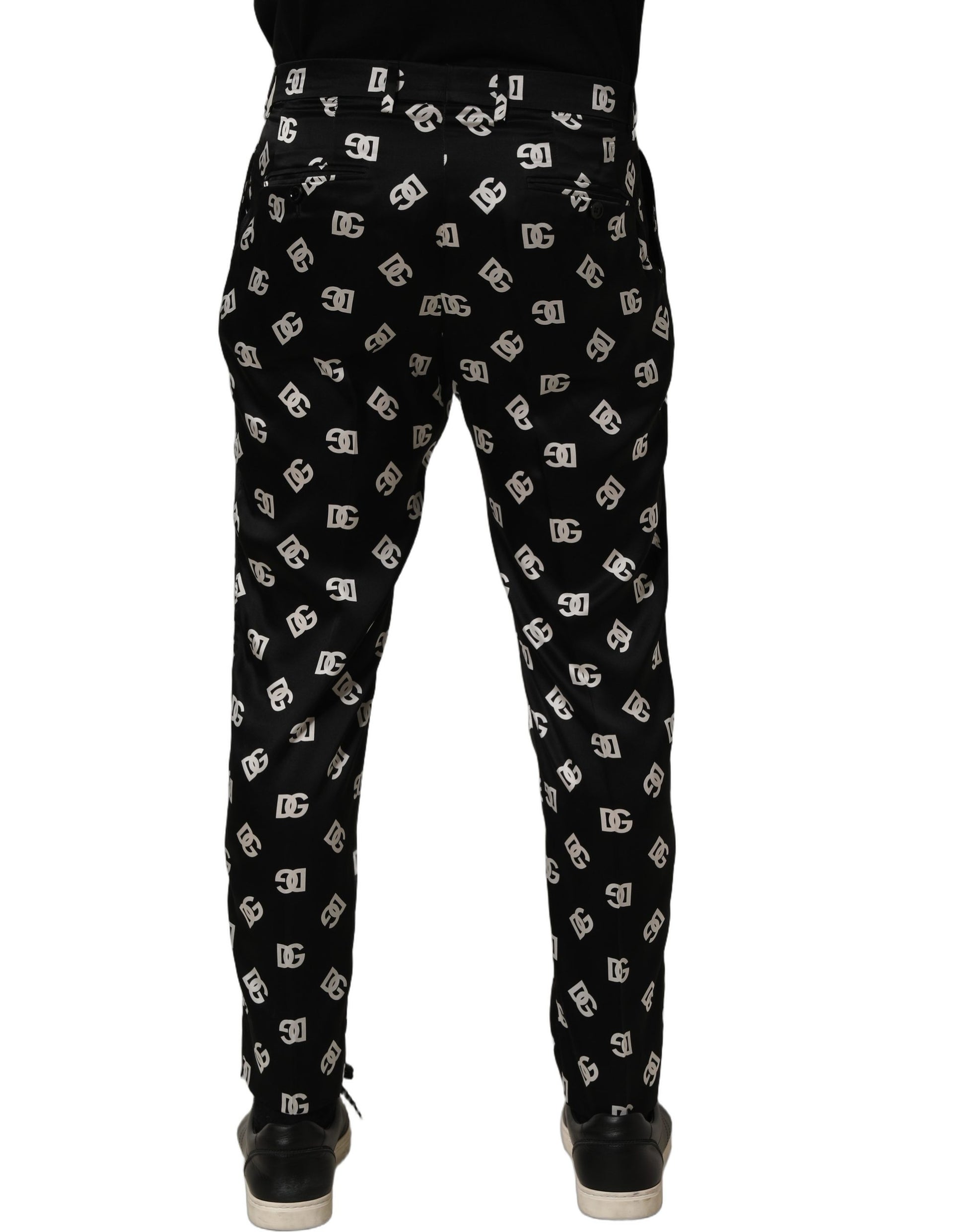 Dolce & Gabbana Black Silk Skinny Leg Dress Men Trouser Pants Dolce & Gabbana
