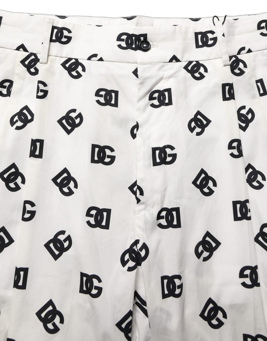 Dolce & Gabbana White Logo Skinny Leg Dress Men Trouser Pants Dolce & Gabbana
