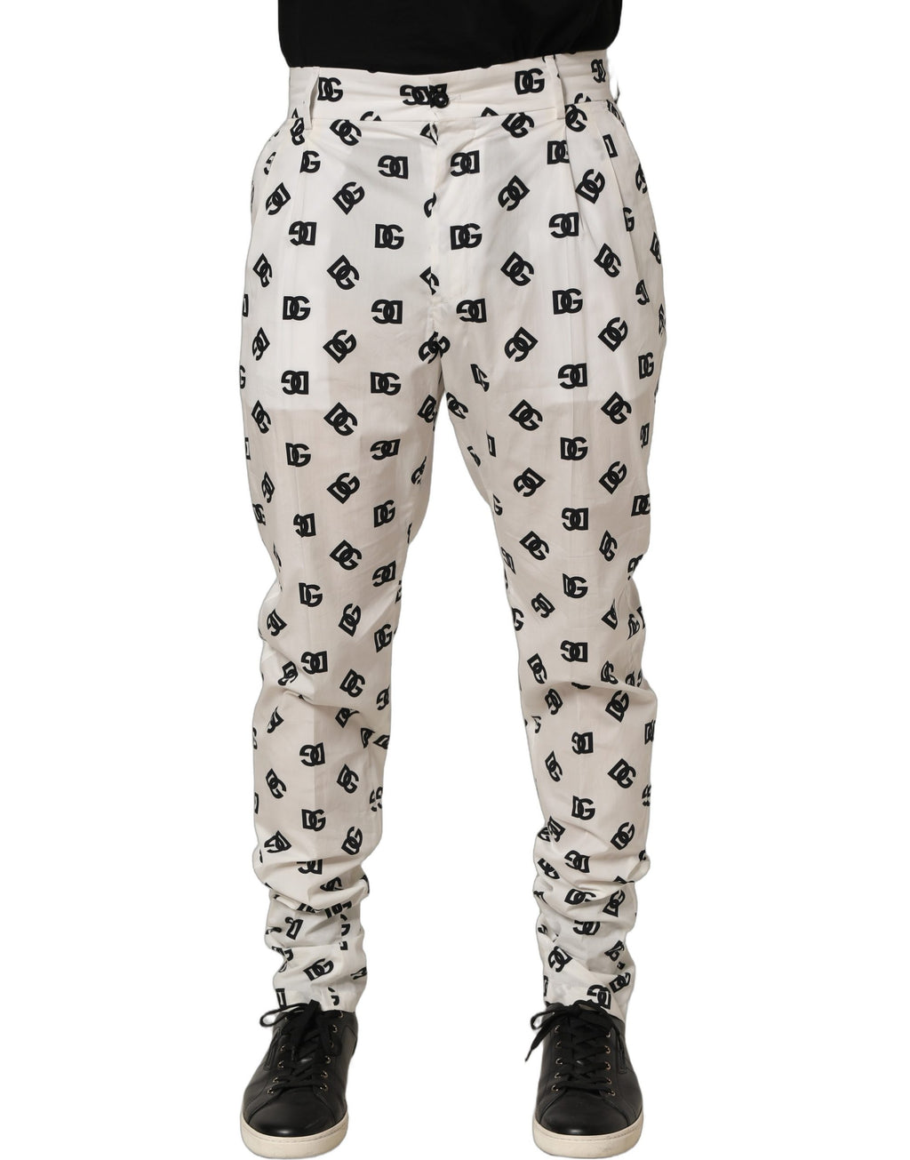 Dolce & Gabbana White Logo Skinny Leg Dress Men Trouser Pants Dolce & Gabbana