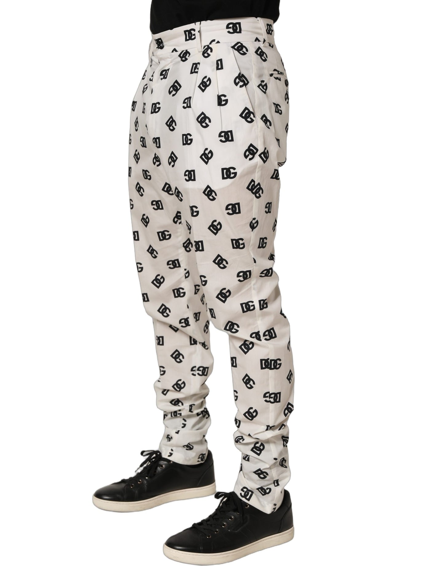 Dolce & Gabbana White Logo Skinny Leg Dress Men Trouser Pants Dolce & Gabbana