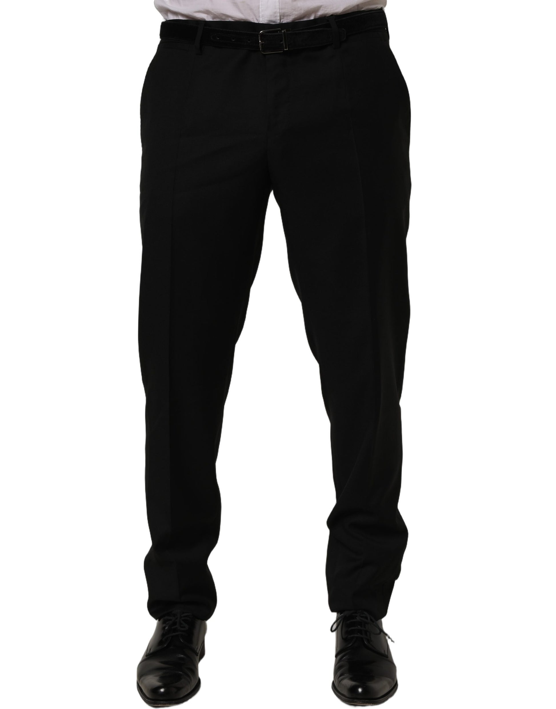 Dolce & Gabbana Black Wool Skinny Leg Dress Trouser Pants Dolce & Gabbana