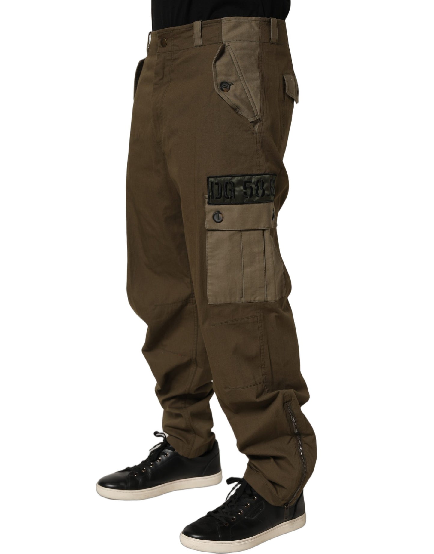 Dolce & Gabbana Brown Mid Waist Straight Cargo Trouser Pants Dolce & Gabbana