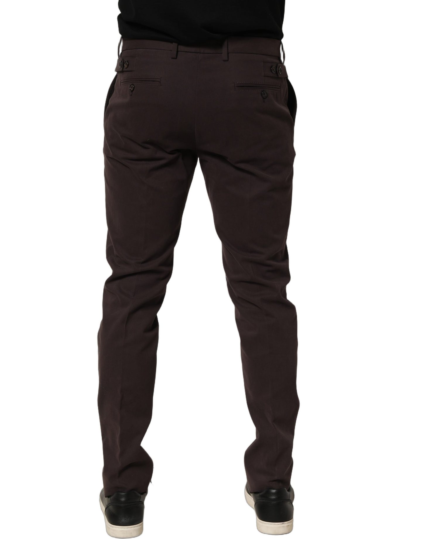 Dolce & Gabbana Brown Cotton Skinny Leg Dress Trouser Pants Dolce & Gabbana