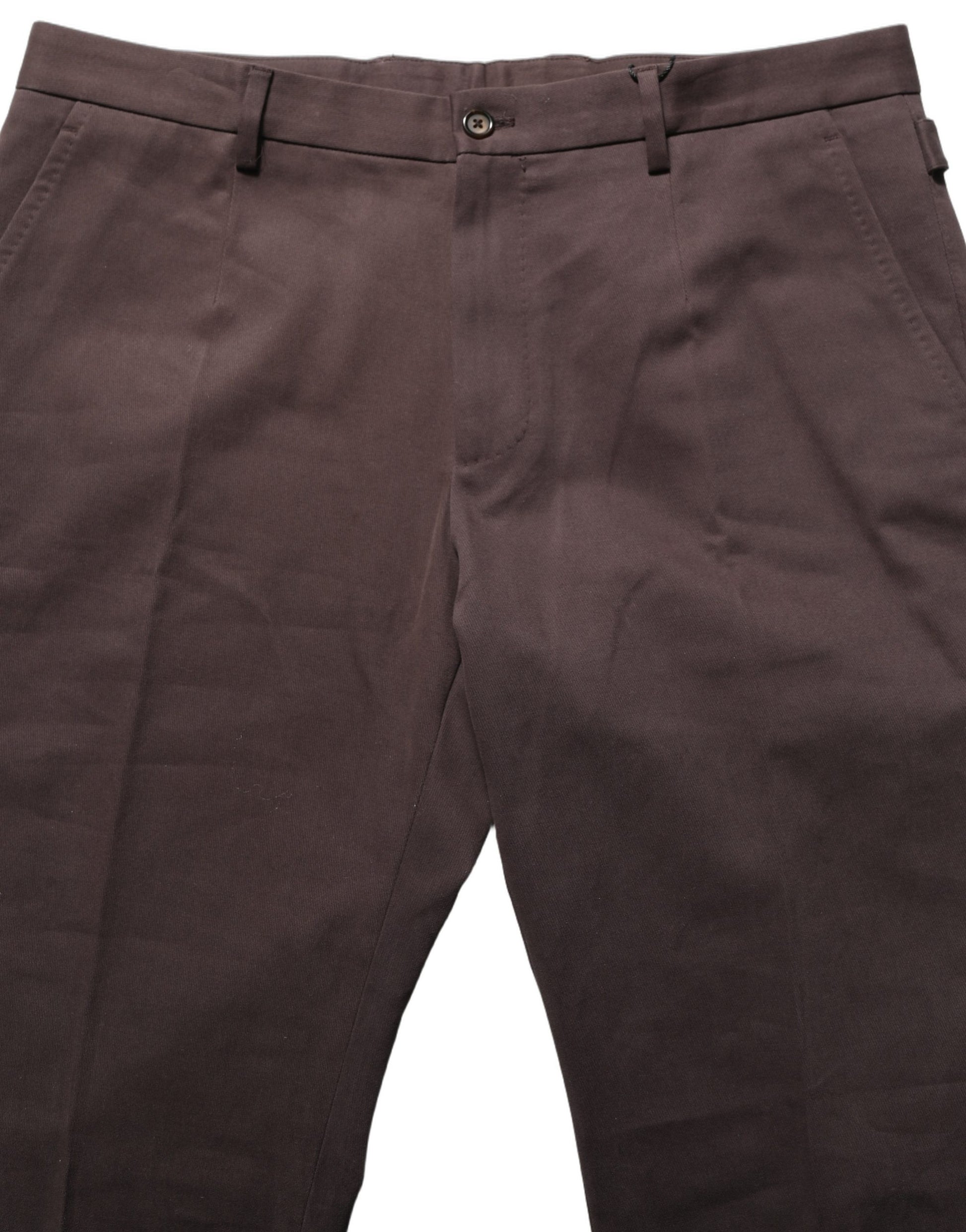 Dolce & Gabbana Brown Cotton Skinny Leg Dress Trouser Pants Dolce & Gabbana