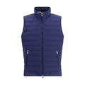Brunello Cucinelli Blue Polyester Sleeveless Jacket Brunello Cucinelli